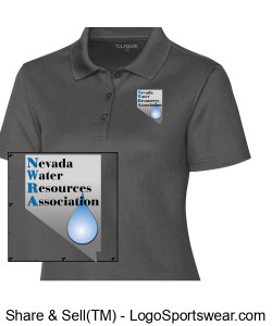 Printed NWRA Logo Clique Ladies' Spin Dye Pique Polo Design Zoom